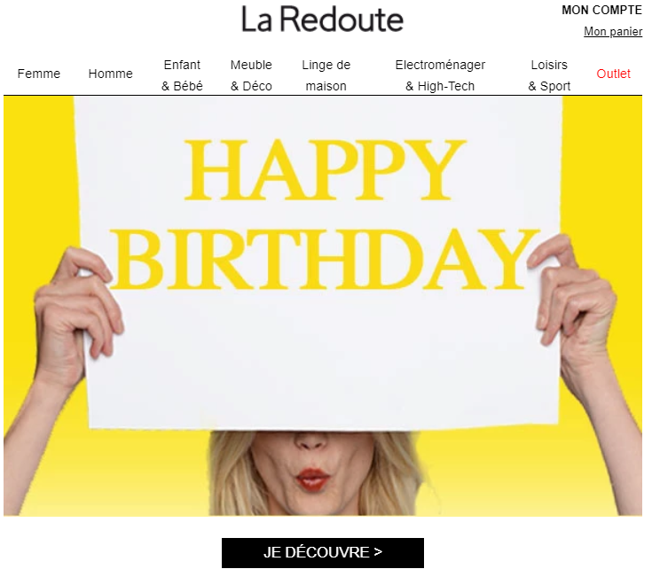 email scenario marketing automation la redoute