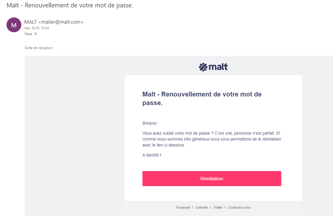 email scenario marketing automation renouvellement mot de passe