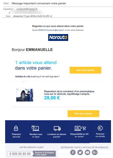 exemple email norauto