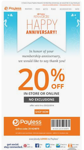 Exemple email payless
