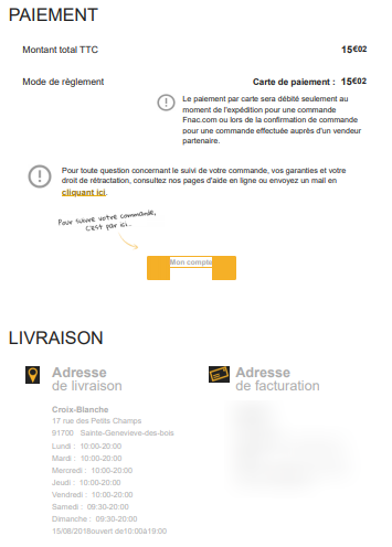 exemple email confirmation commande web fnac 2