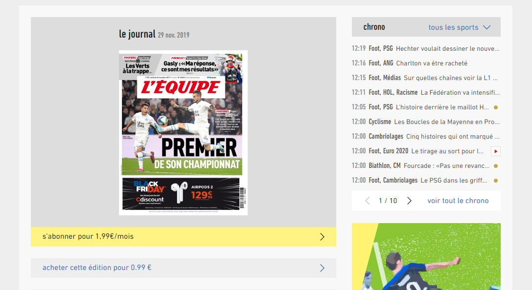 lequipe site web