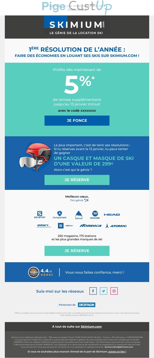 Exemple de Type de media  e-mailing - Skimium - Marketing Acquisition - Jeu promo - Ventes flash, soldes, demarque, promo, réduction