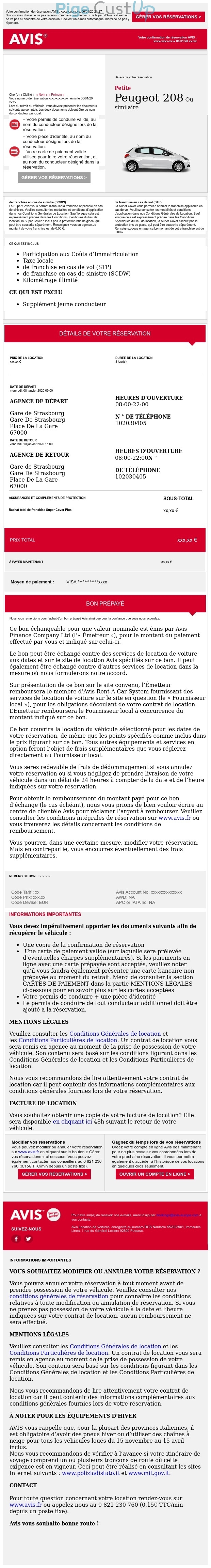 Exemple de Type de media  e-mailing - Avis - Transactionnels - Confirmation de commande