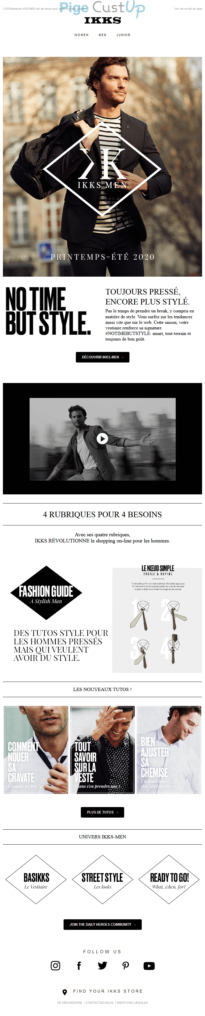 Exemple de Type de media  e-mailing - IKKS - Marketing marque - Communication Produits - Nouveaux produits - Marketing fidélisation - Incitation au réachat