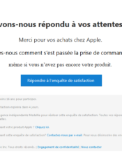 e-mailing - Enquêtes Clients - Consultation client - Apple.com - 02/2020