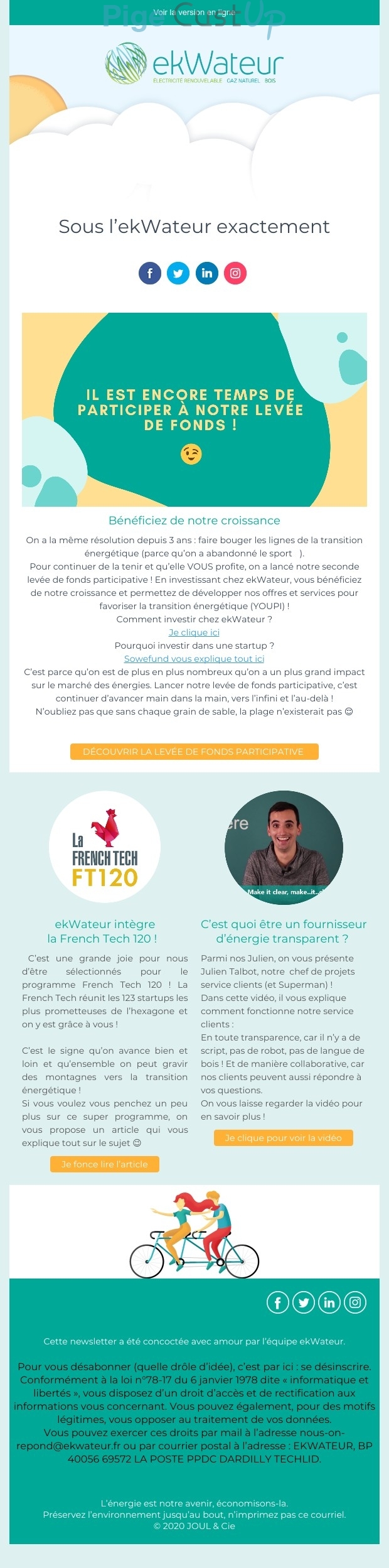 Exemple de Type de media  e-mailing - Ekwateur - Marketing marque - Appel à contribution