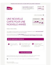 e-mailing - Marketing fidélisation - Début / Fin du Programme de Fidélité - Points et statut - SNCF - 02/2020