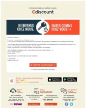 e-mailing - Marketing relationnel - Bienvenue - Welcome - Transactionnels - Confirmation Ouverture de compte - Cdiscount - 02/2020
