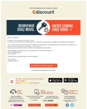 e-mailing - Marketing relationnel - Bienvenue - Welcome - Transactionnels - Confirmation Ouverture de compte - Cdiscount - 10/2023