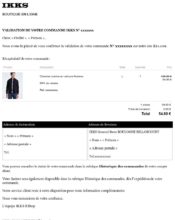 e-mailing - Transactionnels - Confirmation de commande - IKKS - 02/2020