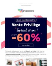 e-mailing - Marketing Acquisition - Anniversaire marque - Ventes flash, soldes, demarque, promo, réduction - Marketing marque - Communication Produits - Nouveaux produits - Marketing fidélisation - Incitation au réachat - Points et statut - Photoweb - 02/2020