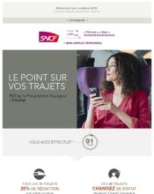 e-mailing - Marketing marque - Communication Produits - Nouveaux produits - Communication Services - Nouveaux Services - Marketing fidélisation - Points et statut - SNCF - 02/2020