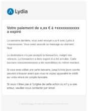 e-mailing - Marketing relationnel - Alerting - Transactionnels - Annulation - Lydia - 02/2020