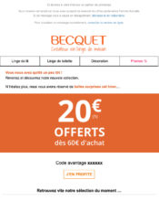 e-mailing - Marketing Acquisition - Relance inactifs - Becquet - 02/2020