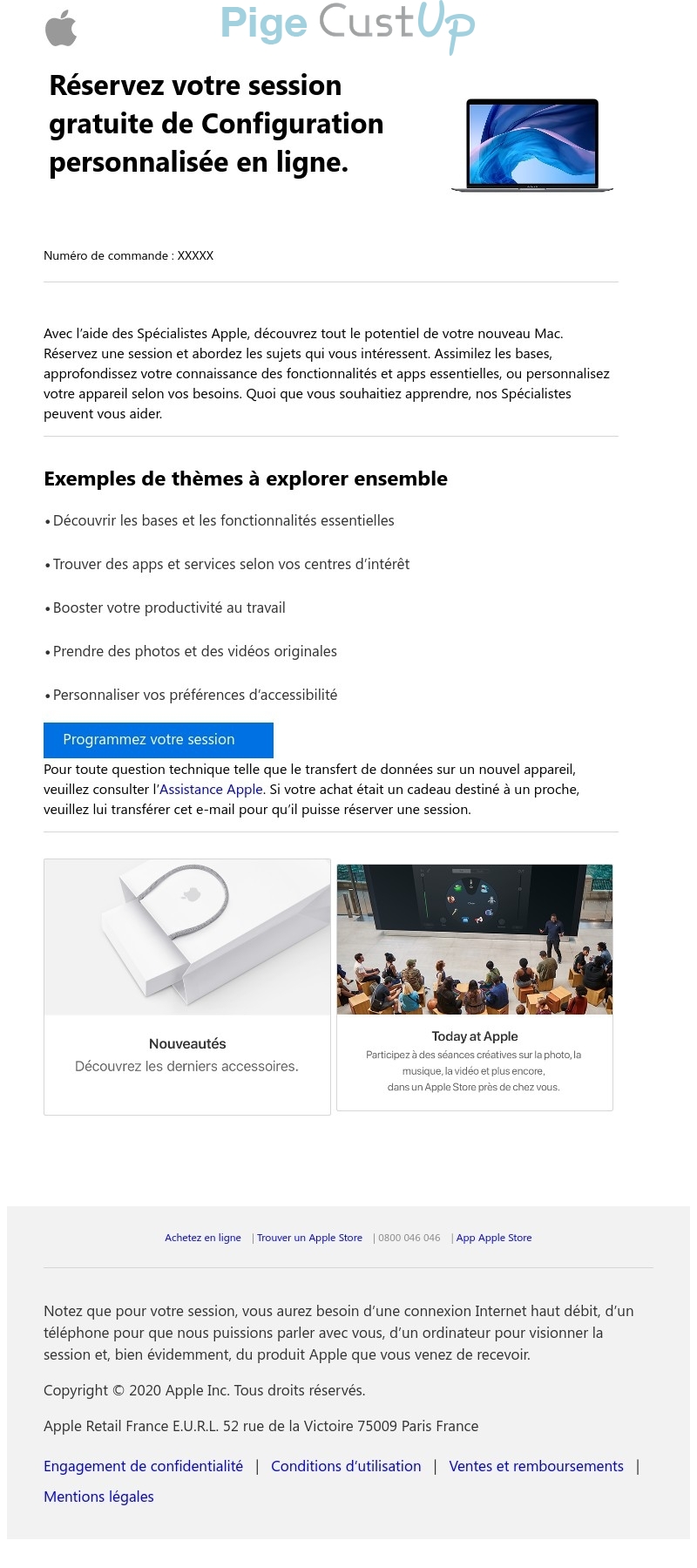 Exemple de Type de media  e-mailing - Apple.com - Marketing fidélisation - Accompagnement usage produit ou service