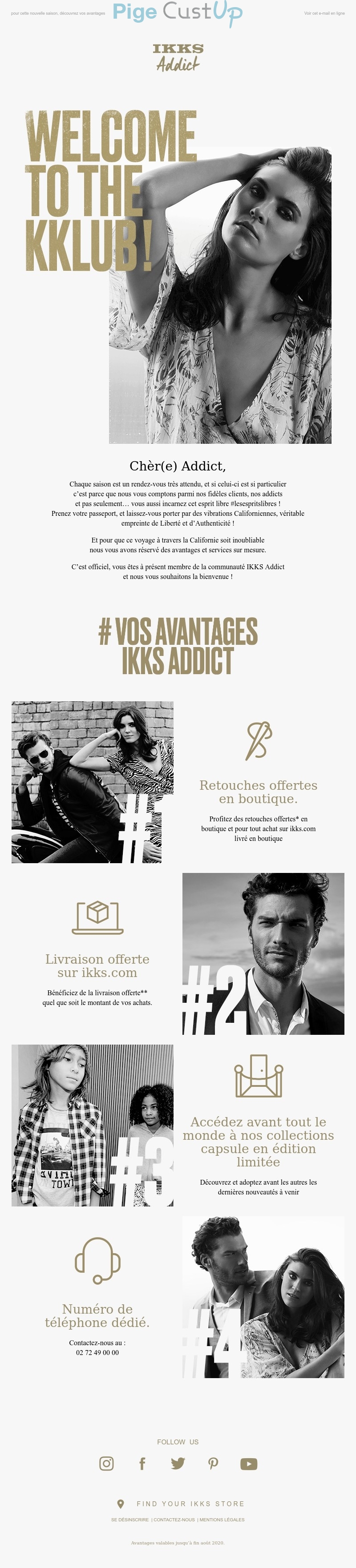 Exemple de Type de media  e-mailing - IKKS - Marketing fidélisation - Début / Fin du Programme de Fidélité