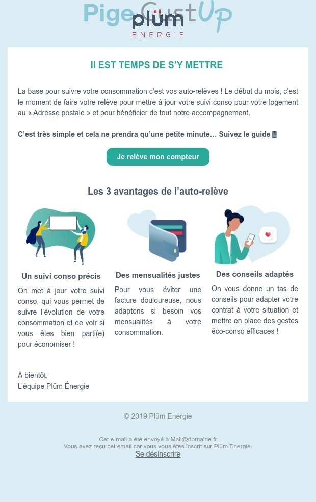 Exemple de Type de media  e-mailing - Plüm - Marketing relationnel - Alerting - Newsletter