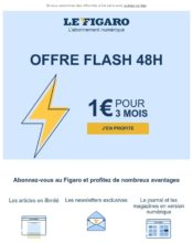 e-mailing - Marketing Acquisition - Acquisition abonnements - Ventes flash, soldes, demarque, promo, réduction - Collecte de données - Acquisition de leads - Le Figaro - 02/2020