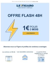 e-mailing - Marketing Acquisition - Acquisition abonnements - Ventes flash, soldes, demarque, promo, réduction - Collecte de données - Acquisition de leads - Le Figaro - 11/2022