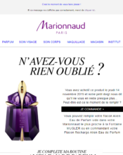 e-mailing - Marketing Acquisition - Relance inactifs - Marionnaud - 01/2022