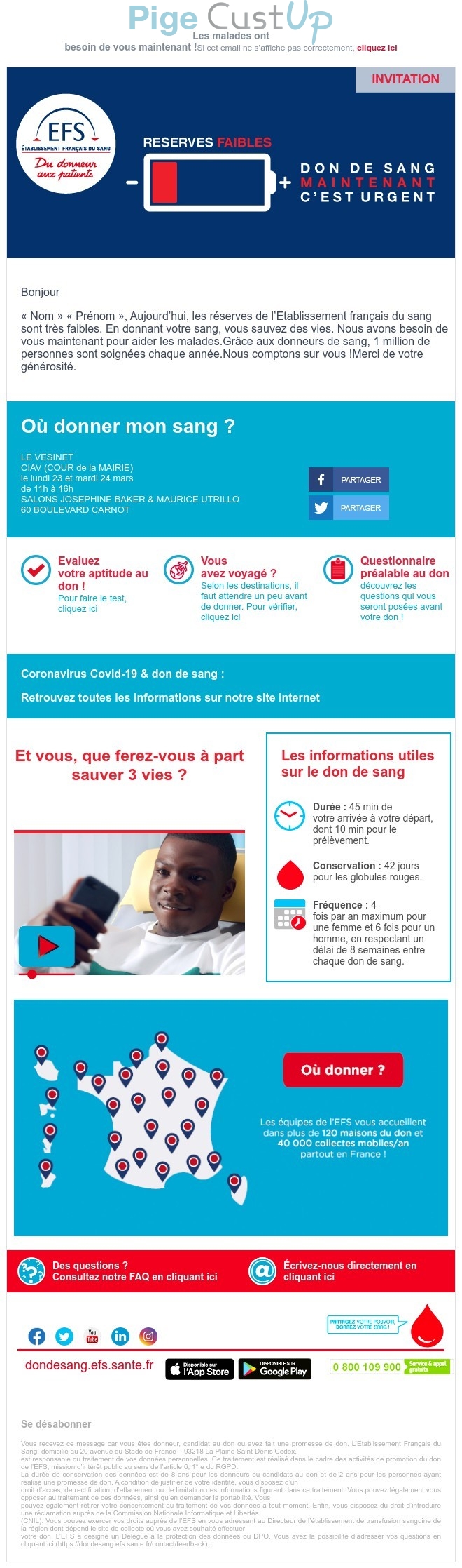 Exemple de Type de media  e-mailing - EFS - Marketing marque - Appel à contribution - Institutionnel