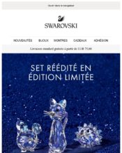 e-mailing - Marketing Acquisition - Anniversaire marque - Ventes flash, soldes, demarque, promo, réduction - Marketing marque - Communication Produits - Nouveaux produits - Marketing fidélisation - Incitation au réachat - Swarovski - 03/2020