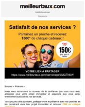 e-mailing - Marketing Acquisition - Parrainage - Marketing relationnel - Remerciements - Meilleurtaux.com - 03/2020