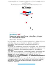 e-mailing - Marketing marque - Communication Produits - Nouveaux produits - Communication Services - Nouveaux Services - Le Monde.fr - 03/2020