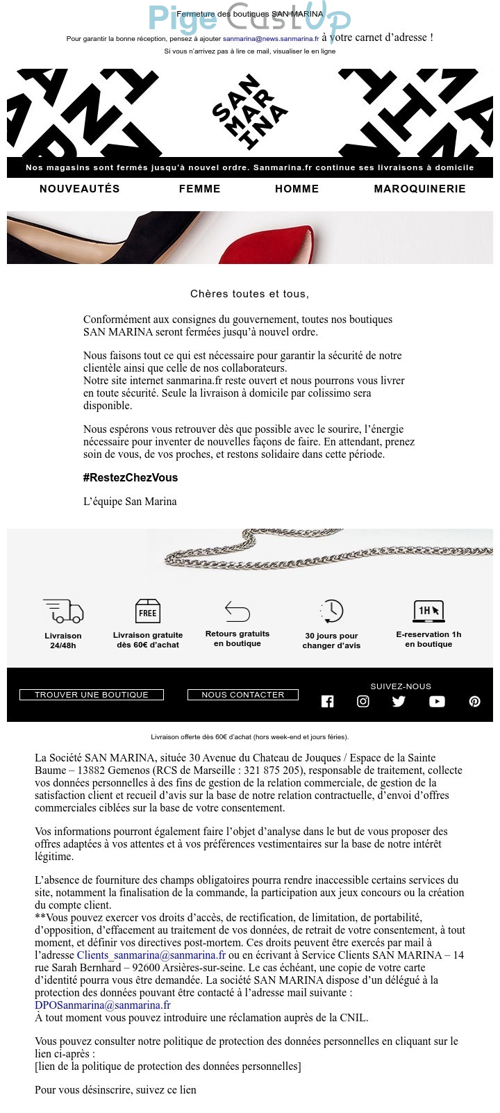 Exemple de Type de media  e-mailing - San Marina - Marketing relationnel - Newsletter