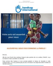 e-mailing - Enquêtes Clients - Consultation client - Handicap International - 02/2022