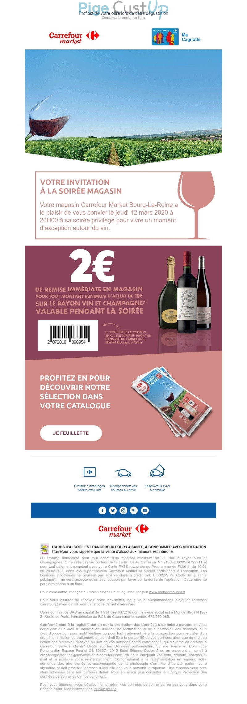 Exemple de Type de media  e-mailing - Carrefour - Marketing relationnel - Evénement