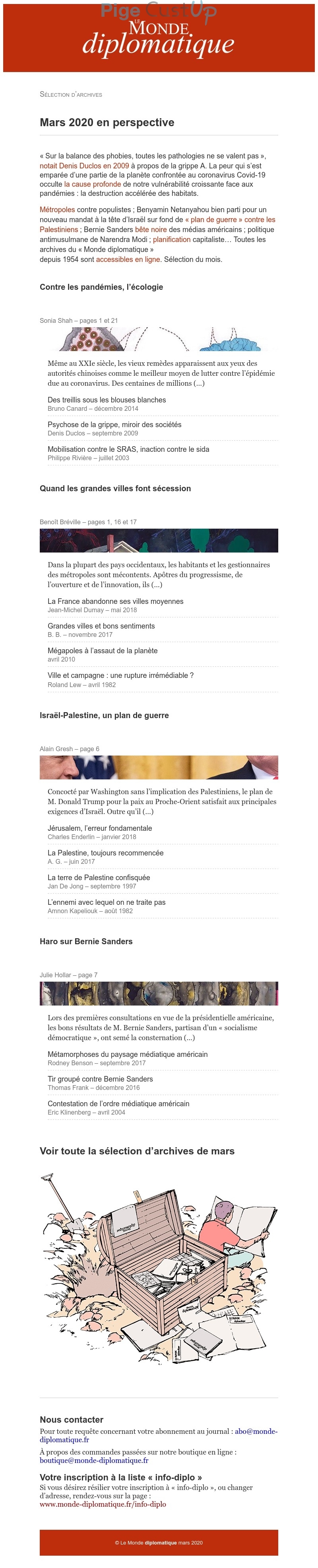 Exemple de Type de media  e-mailing - Le Monde diplomatique - Marketing relationnel - Newsletter