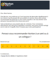 e-mailing - Enquêtes Clients - NPS / Avis clients - Norton - 03/2020