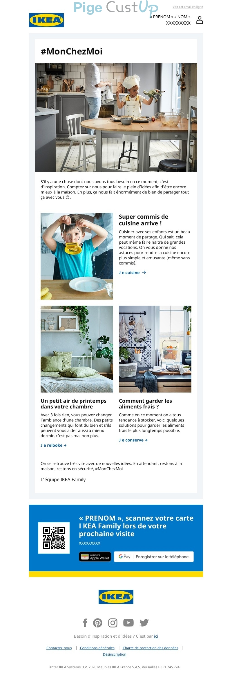Exemple de Type de media  e-mailing - Ikea - Marketing relationnel - Newsletter