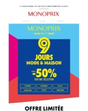 e-mailing - Marketing fidélisation - Incitation au réachat - Marketing Acquisition - Ventes flash, soldes, demarque, promo, réduction - Monoprix - 03/2020