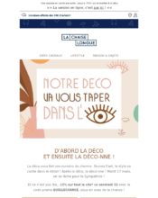 e-mailing - Marketing relationnel - Calendaire (Noël, St valentin, Vœux, …) - Marketing marque - Communication Produits - Nouveaux produits - Marketing Acquisition - Ventes flash, soldes, demarque, promo, réduction - La Chaise longue - 03/2020