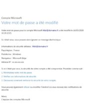 e-mailing - Transactionnels - Changement de mot de passe / d'identifiant - Microsoft - 03/2020