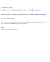 e-mailing - Transactionnels - Changement de mot de passe / d'identifiant - Microsoft - 03/2020