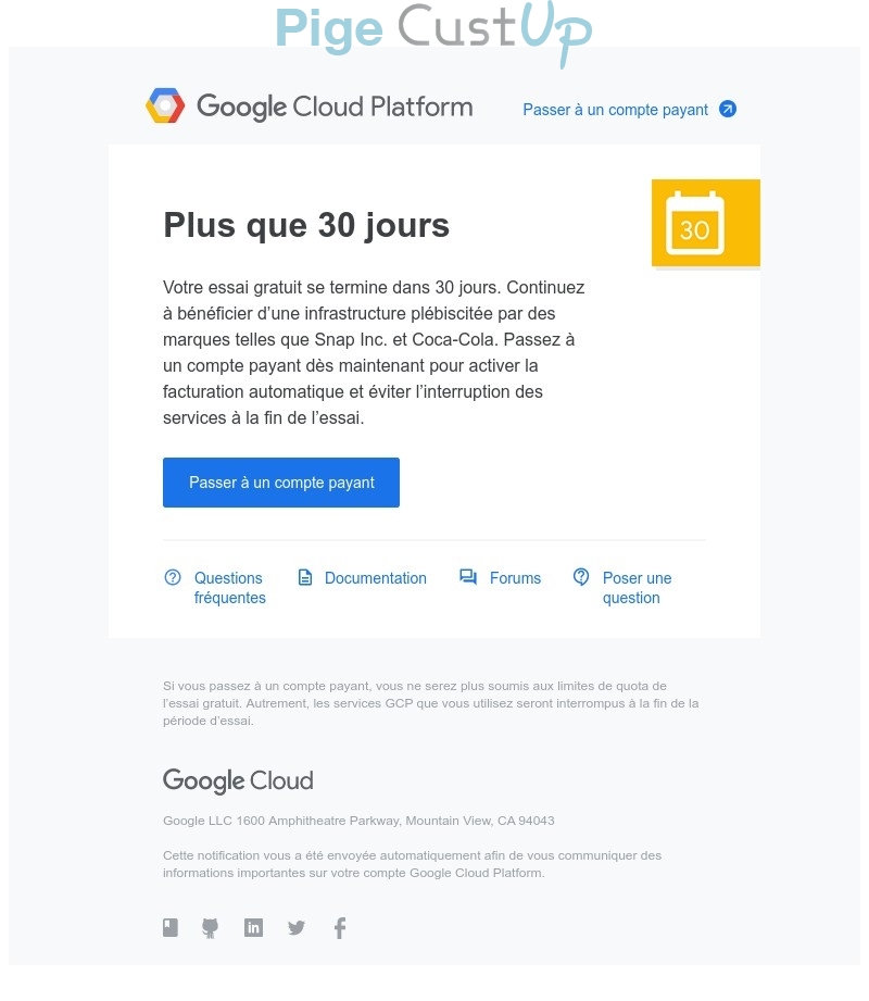 Exemple de Type de media  e-mailing - Google - Marketing relationnel - Alerting - Transactionnels - Incitations à ouverture compte