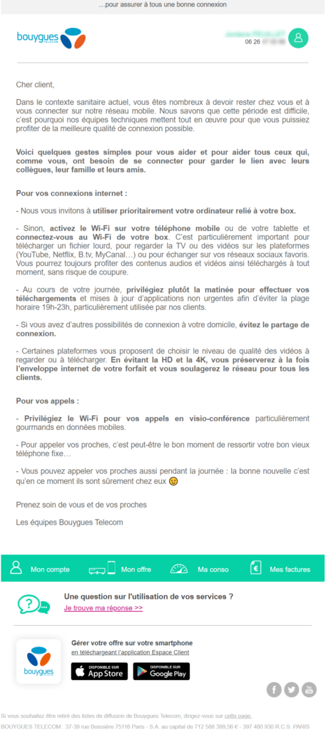 exemples emails coronavirus bouygues telecom