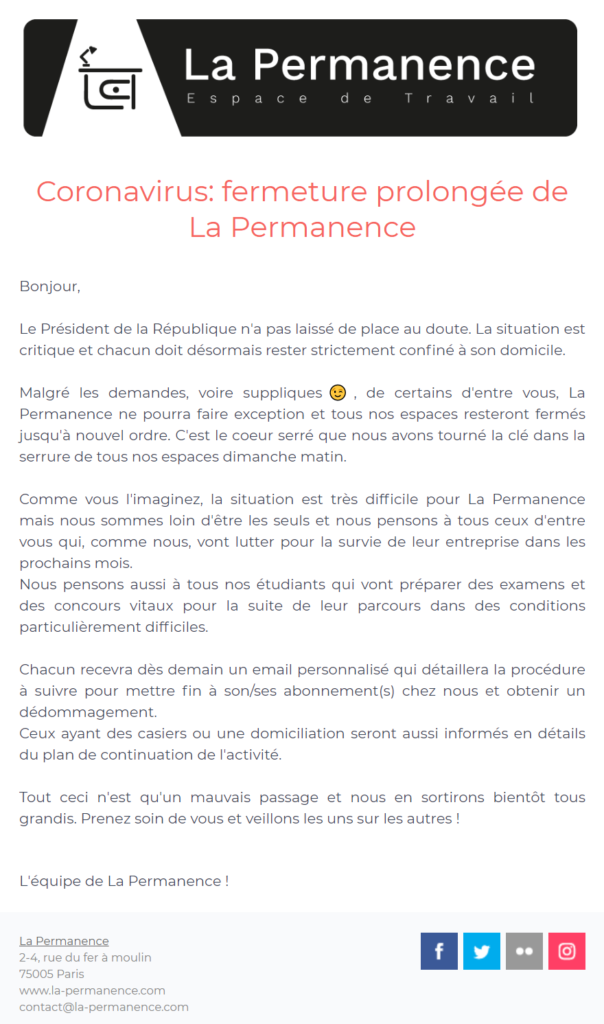 exemples emails coronavirus permanence