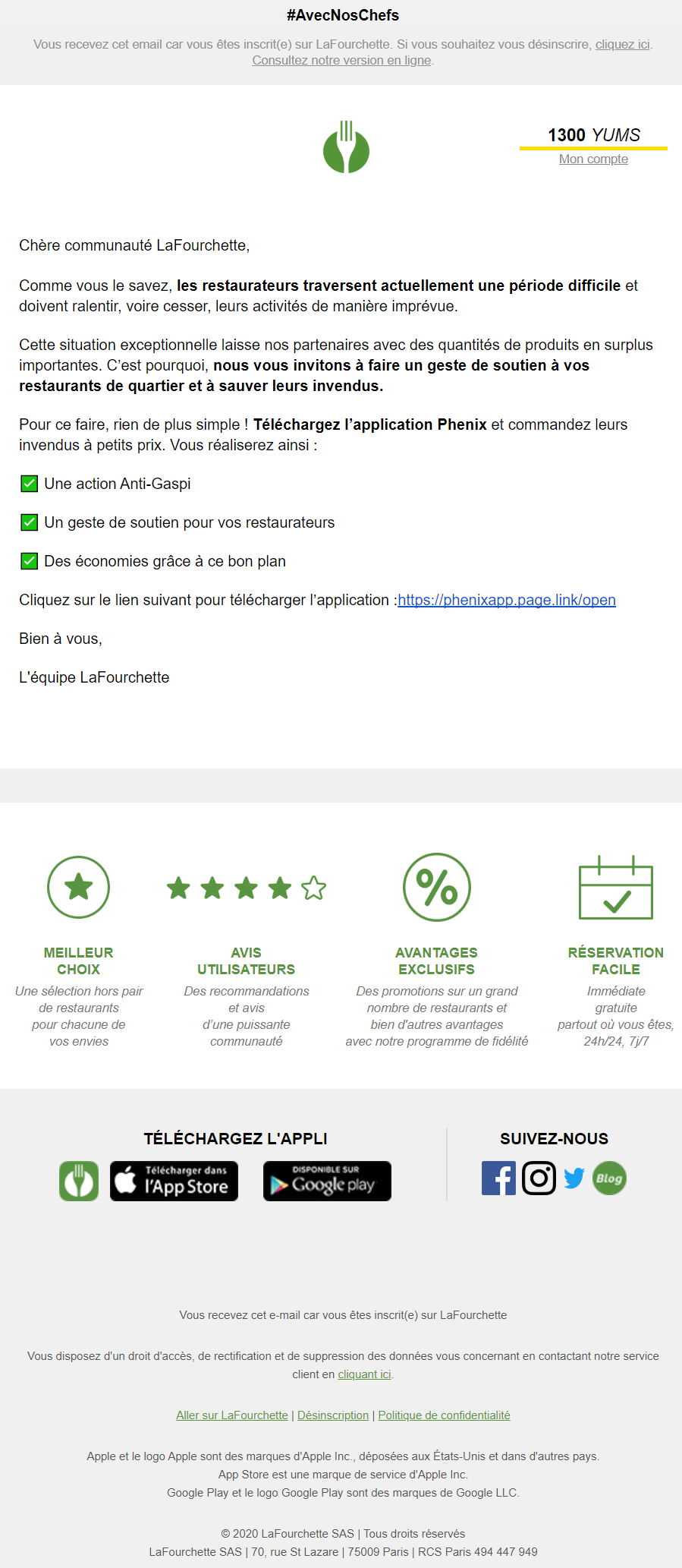 exemples emails coronavirus lafourchette