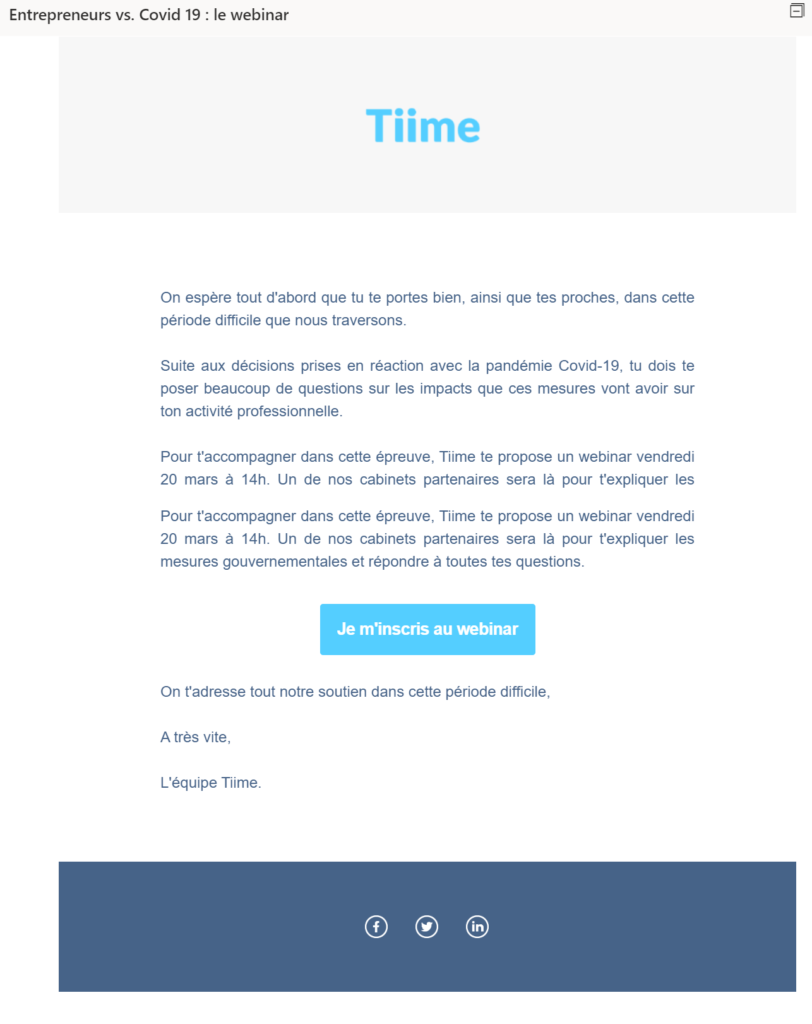 exemples emails coronavirus tiime