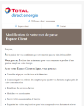 e-mailing - Transactionnels - Changement de mot de passe / d'identifiant - Total Direct Energie - 03/2020