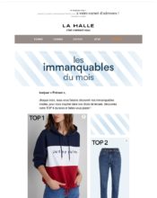 e-mailing - Marketing marque - Communication Produits - Nouveaux produits - Communication Services - Nouveaux Services - Marketing fidélisation - Incitation au réachat - La Halle - 03/2020