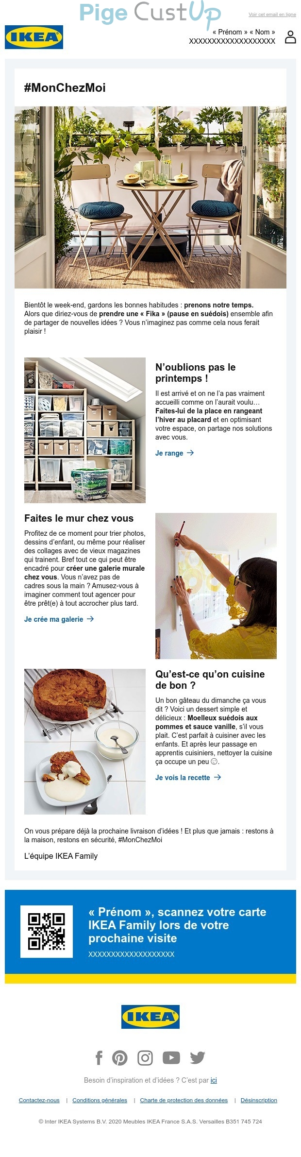 Exemple de Type de media  e-mailing - Ikea - Marketing marque - Communication Produits - Nouveaux produits - Marketing fidélisation - Incitation au réachat - Marketing relationnel - Newsletter