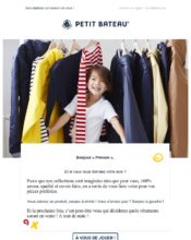 e-mailing - Enquêtes Clients - Consultation client - Marketing Acquisition - Jeu promo - Petit Bateau - 03/2020