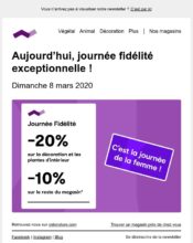 e-mailing - Marketing fidélisation - Animation / Vie du Programme de Fidélité - Incitation au réachat - Marketing Acquisition - Ventes flash, soldes, demarque, promo, réduction - Côté Nature - 03/2020