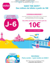 e-mailing - Marketing marque - Communication Produits - Nouveaux produits - Marketing fidélisation - Incitation au réachat - Marketing Acquisition - Ventes flash, soldes, demarque, promo, réduction - OuiGo - 03/2020